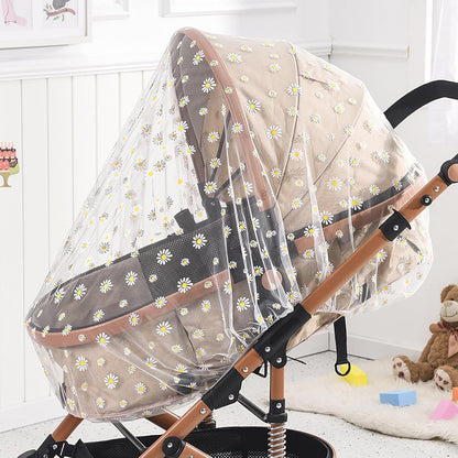 Mosquito Net for Stroller,Baby Pram Net Portable Star Print Stroller Netting Cover Perfect Bug Net for Strollers,Bassinets,Mini Crib,Cradles and Playards (White Star), yecwz002
