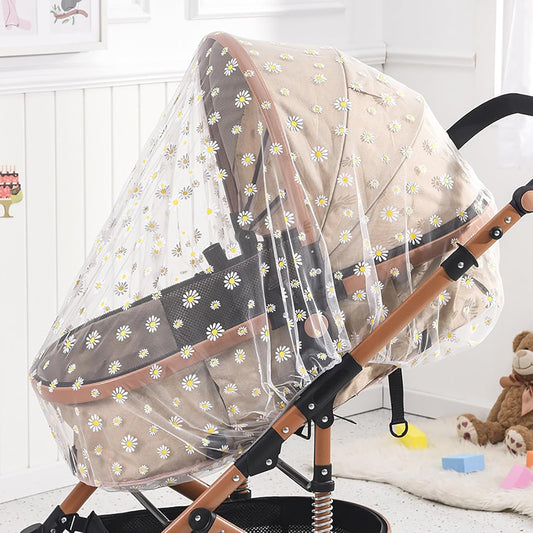 Mosquito Net for Stroller,Baby Pram Net Portable Star Print Stroller Netting Cover Perfect Bug Net for Strollers,Bassinets,Mini Crib,Cradles and Playards (White Star), yecwz002