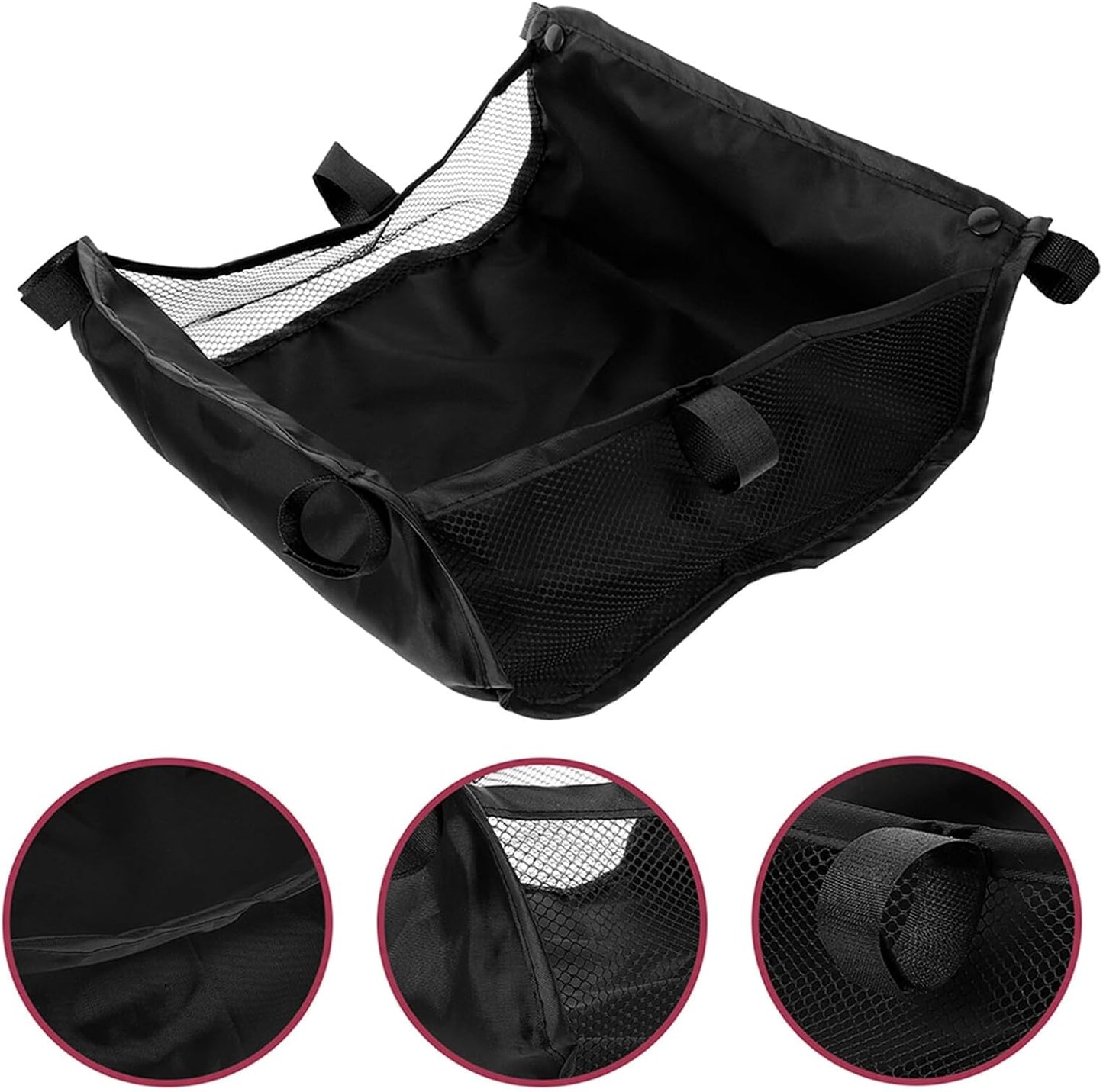 2pcs Universal Stroller Basket Attachment Large Capacity Under Stroller Storage Bag for Trend Wagon Accessories and Easy to Install Organizer for Stroller Storage