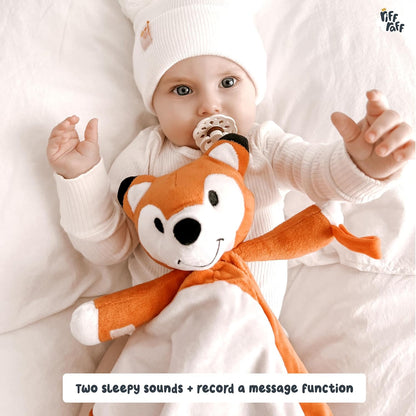 Riff Raff Baby Sleep Toy Soother - Musical Plush Fox with White Noise & Lullaby - Lovey Security Blanket for Newborns & Infants