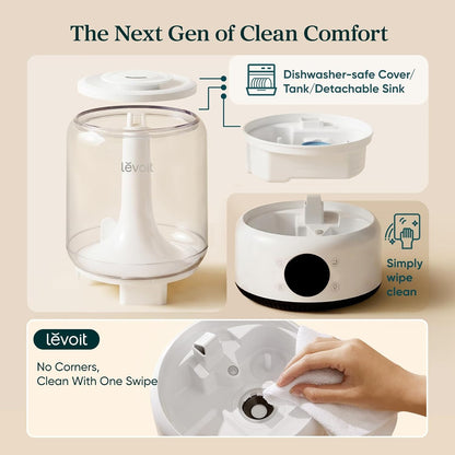 LEVOIT Dual 200S Smart Humidifiers for Bedroom, Top Fill, Customize Humidity for Home, Baby Nursery & Plants with Humidistat, Essential Oil Diffuser, Schedule, Timer, APP & Voice Control, 3L, Blue