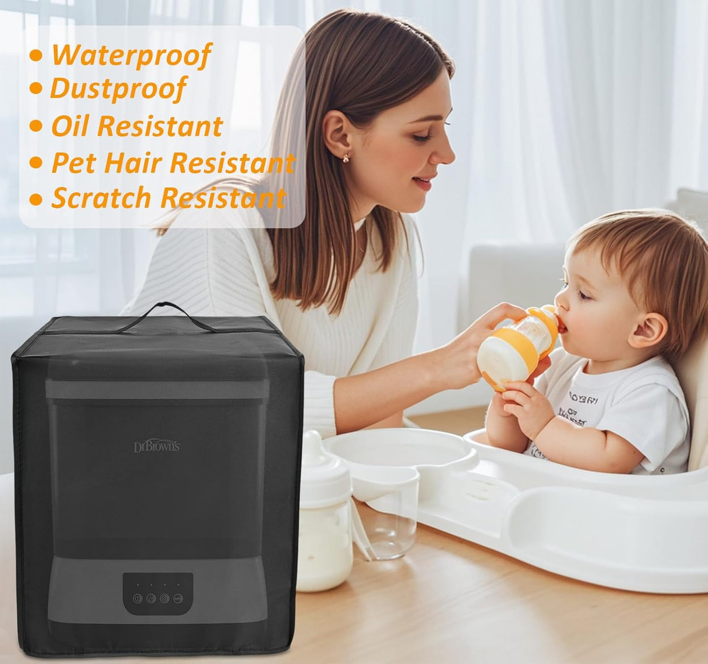 Dust Cover for Baby Bottle Dryer - Waterproof Dustproof Heat-Resistant Cover | Compatible with Dr. Brown's All-in-One Sterilizer and Dryer | Protective Case for Baby Bottle Dryer