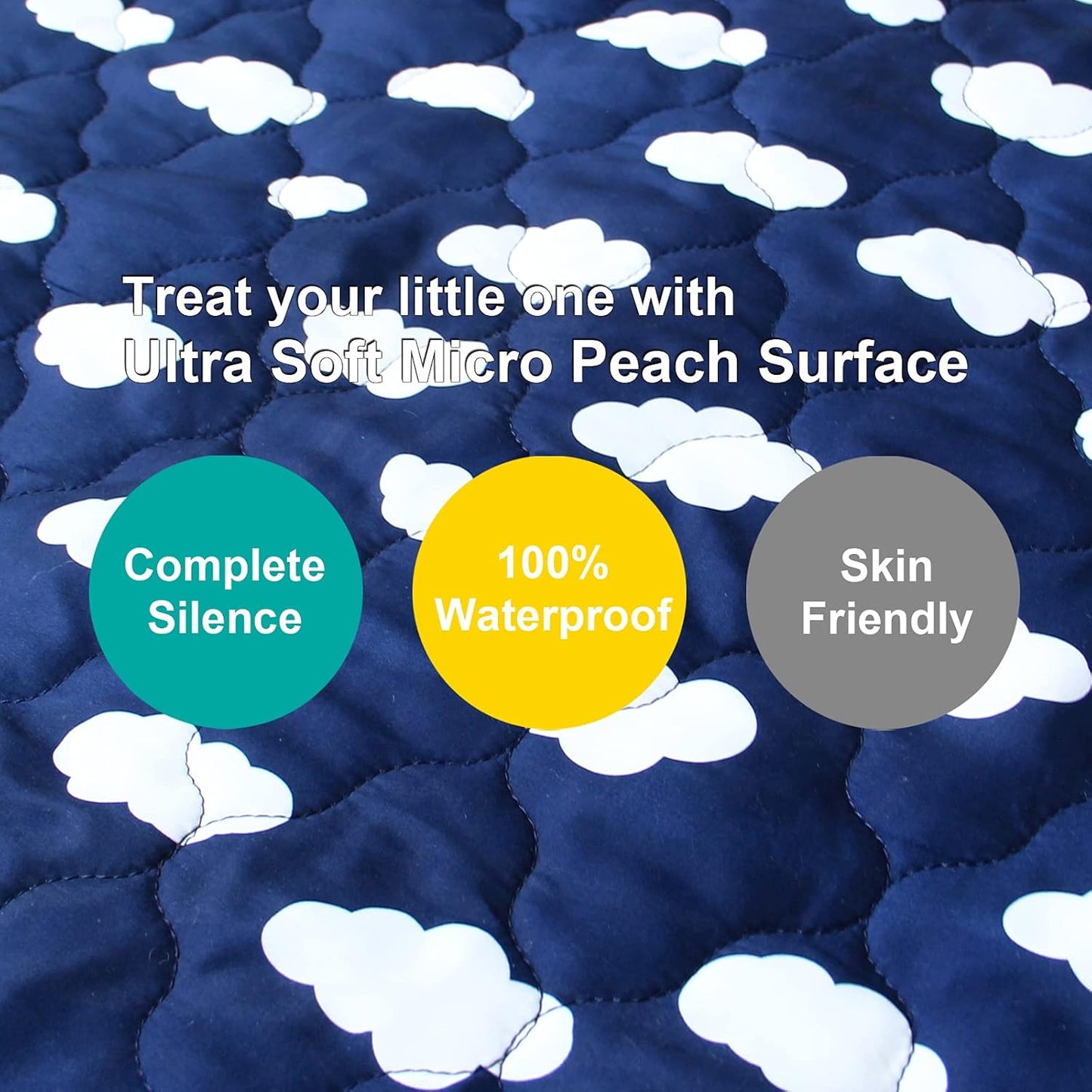 Pack and Play Sheets Mattress Pad Protector Fitted Waterproof Playard Mattress Cover, Compatible with Graco Pack n Play & Dream On Me & Pamo Babe, Playpen/Playard Sheet Quilted, Gray, 39" x 27"