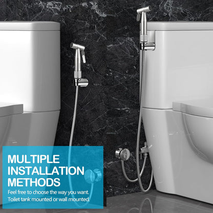Blissland Bidet Sprayer for Toilet with Adjustable Water Pressure, Handheld Bidet Sprayer Kit- Stainless Steel（Don't‌ Use Teflon Tape for Installation）
