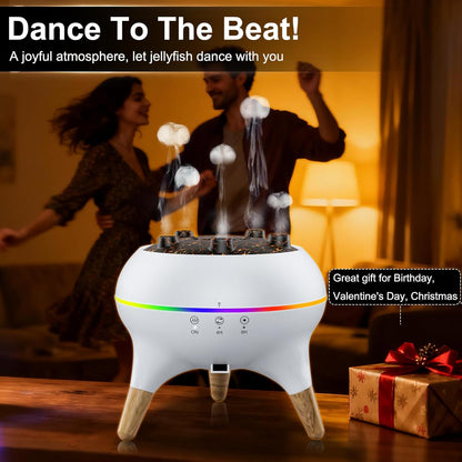 Morbou Essential Oil Diffuser Jellyfish Mist Dancing with Music Aromatherapy, 7 Colorful Lights Hotel Collection Diffuser Oils Scents for Home, Extra 2 * 10ml Essential Oils