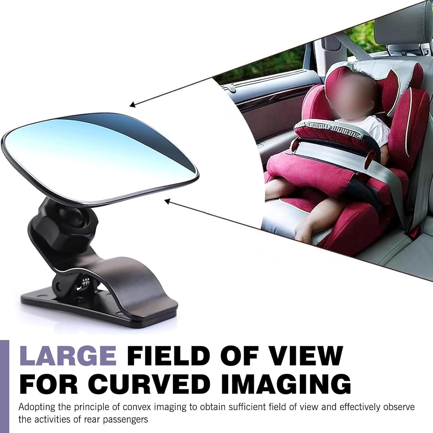 Car Interior Rearview Baby Mirror, 360° Rotation Safety Auto Seat Mirror, Kids Car Accessories, Universal for Observing Infant Toddler Child Children Backseat Adjustable Rearview