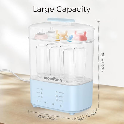 Bottle Sterilizer and Dryer, All-in-One Electric Steam Sterilizer Bottle Sanitizer for Baby Bottles, Pump Parts Accessories Newborn Essential (Blue)