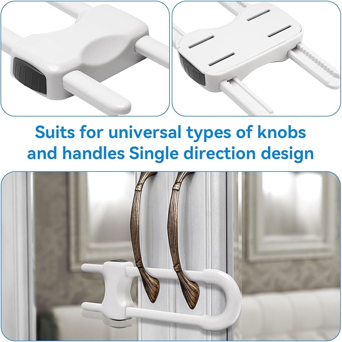 Cabinet Locks Baby Proofing,Child Proof Cabinet Locks,6 Pack Adjustable U Shaped Baby Proofing Cabinets,Child Locks for Cabinets and Drawers (White)