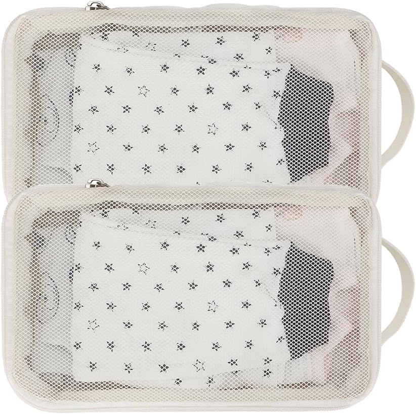 MOMIGO Baby Diaper Bag Organizer Pouches - 2 Pack Waterproof Pod Hanging Diaper Bag Mesh Bag Reusable, Washable or Baby Cloth Diapers (Black)