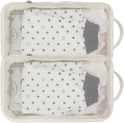 MOMIGO Baby Diaper Bag Organizer Pouches - 2 Pack Waterproof Pod Hanging Diaper Bag Mesh Bag Reusable, Washable or Baby Cloth Diapers (Black)