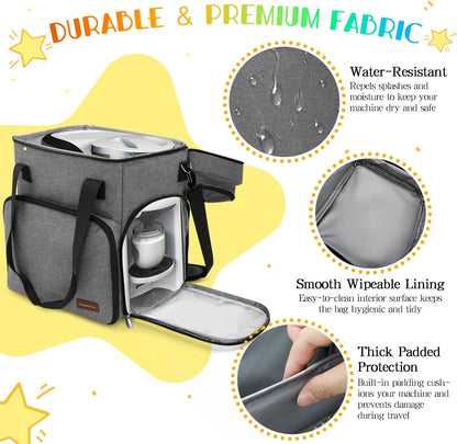 Carrying Case Compatible with Baby Brezza Formula Pro Advanced Formula Maker,Portable Formula Mixer Travel Organizer Bag with Shoulder Strap and Storage Pockets for Bottles,Baby Essentials