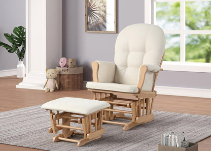 Angel Line Grayson Glider and Ottoman, Black w/Beige Cushion