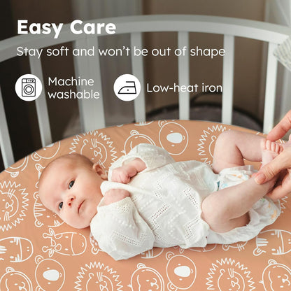 Baby Bedside Bassinet Sheets Girl, 33”x20” Compatible with Baby Delight Dream On Me & Most Rectangle Bedside Sleeper Bassinet Mattress, Super Soft Microfiber Pink Butterfly Flower