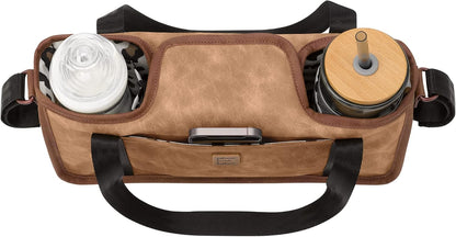 Petunia Pickle Bottom Wander Stroller Caddy, Perfect Baby Caddy for Organization, Multiple Carry Positions, Fits Most Strollers, Brioche