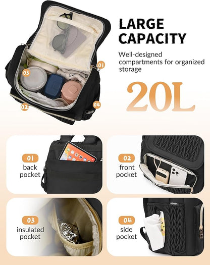 Awanhe Diaper Bag Backpack, Baby Bag with Changing Pad, Travel Waterproof Diaper Bag Tote, Newborn Essentials Must Haves, Luxury baby shower gifts for boys & Girls, Black