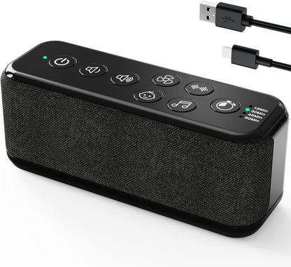 OnLyee White Noise Machine for Office Privacy, USB Rechargeable Sound Machine with 42 Non-Looping Sounds, Auto-Off Timer for Focus, Sleep and Travel