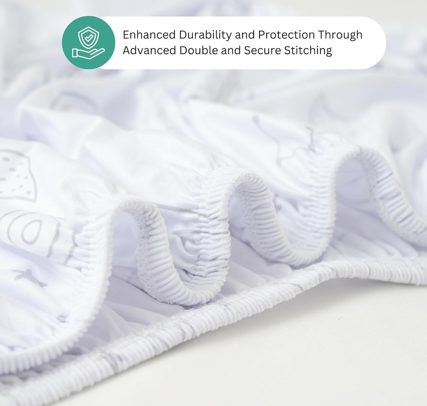 Bassinet Sheets for Papablic, CoZee, Cowiewie, Ezebaby, Nawahev Baby Bassinet Bedside Sleeper by TansyPanda, 3PC, 33x20, Ultra Soft, Breathable Snug Fit, Unisex Boys Girls, Gray White (Space Rockets)
