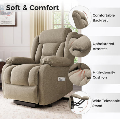 Amopatio Swivel Glider Recliner for Indoor, Nursery Rocker Chair Upholstered Single Sofa with Side Pockets and Footrest for Living Room Bedroom