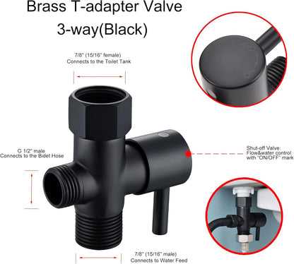 Matte Black Senhozi Toilet Bidet Sprayer, Sprayer Attachment with Stainless Steel Hose for Personal Hygiene, Handheld Toilet Sprayer for Baby Cloth Diaper and Bathroom Spray for Pet Shower Baby Shower