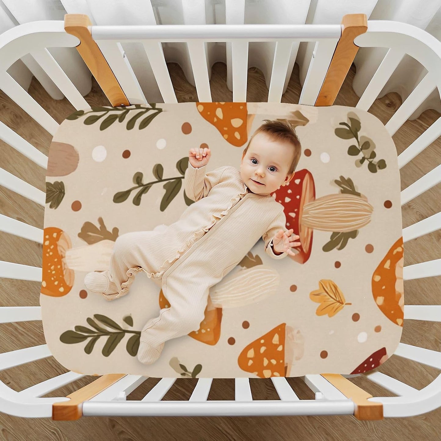 Baby Crib Sheet Cute Goose Flowers Crib Mattress for Boys and Girls Playard Sheet Soft Breathable Fitted Baby Mattress Cover 52x28in