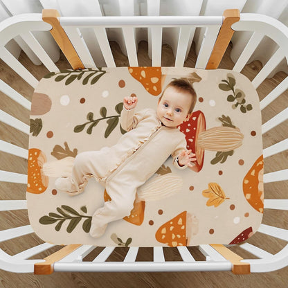 Baby Crib Sheet Cute Goose Flowers Crib Mattress for Boys and Girls Playard Sheet Soft Breathable Fitted Baby Mattress Cover 52x28in