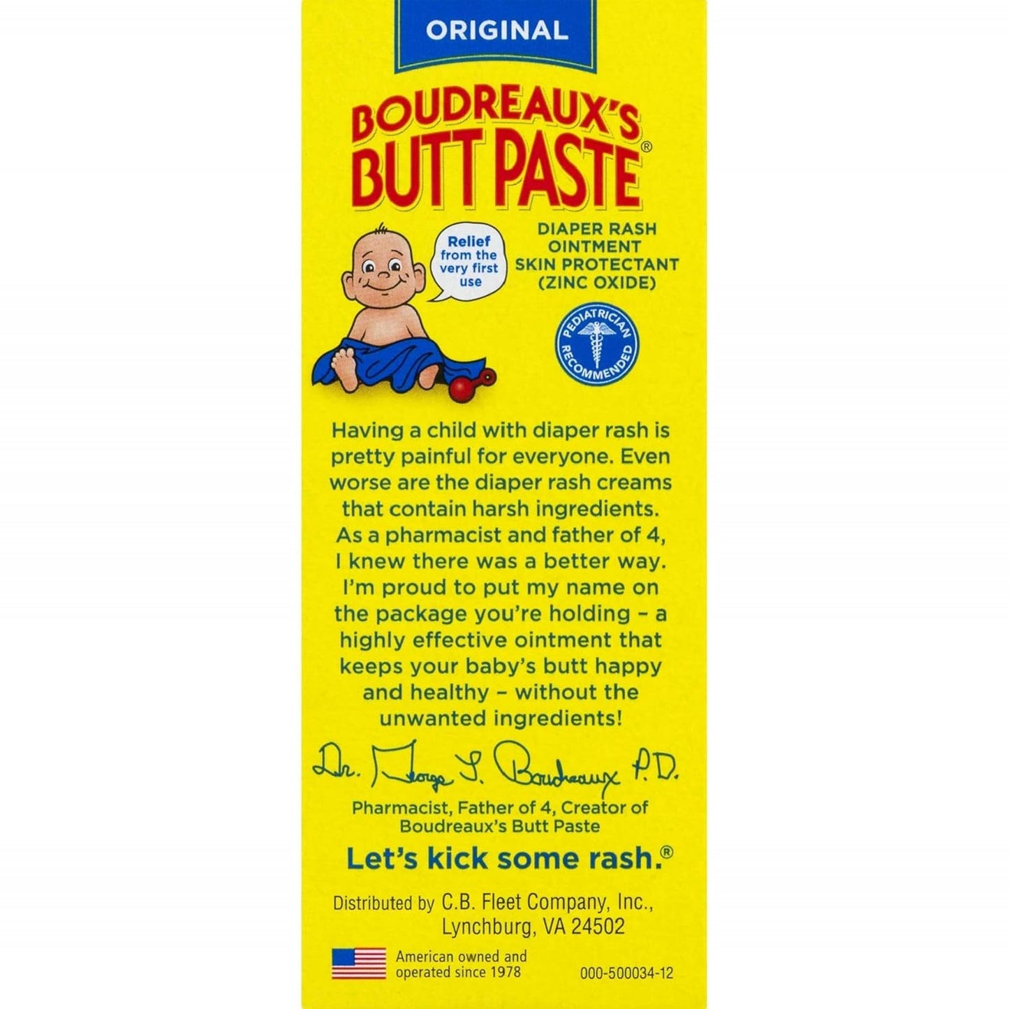 Boudreaux's Butt Paste Diaper Rash Ointment | Original Formula | 2-Ounces Tube | 1-Unit