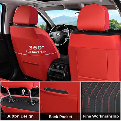 FLORICH Car Seat Covers Front Seat, Leather Seat Covers for Cars, Car Seat Protector Waterproof, Universal Automotive Seat Covers, Front Car Seat Cover Fit for Most Sedans SUV Pick-up Truck
