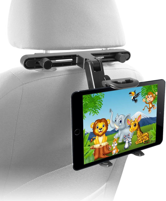 Macally Tablet Holder for Car Headrest | iPad Backseat Mount for Kids | Fits 4.7-11" Devices | Perfect for Long Car Trips