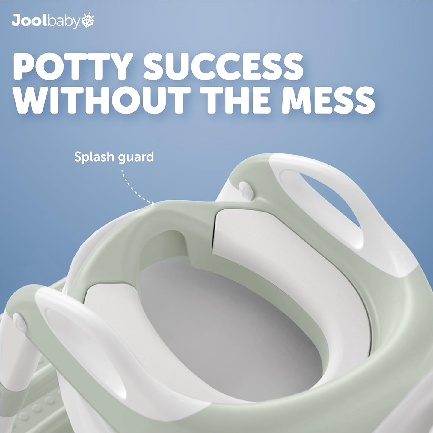 Jool Baby Potty Training Seat with 2 Step Ladder for Toddlers - Splash Guard, Adjustable Height (Gray)