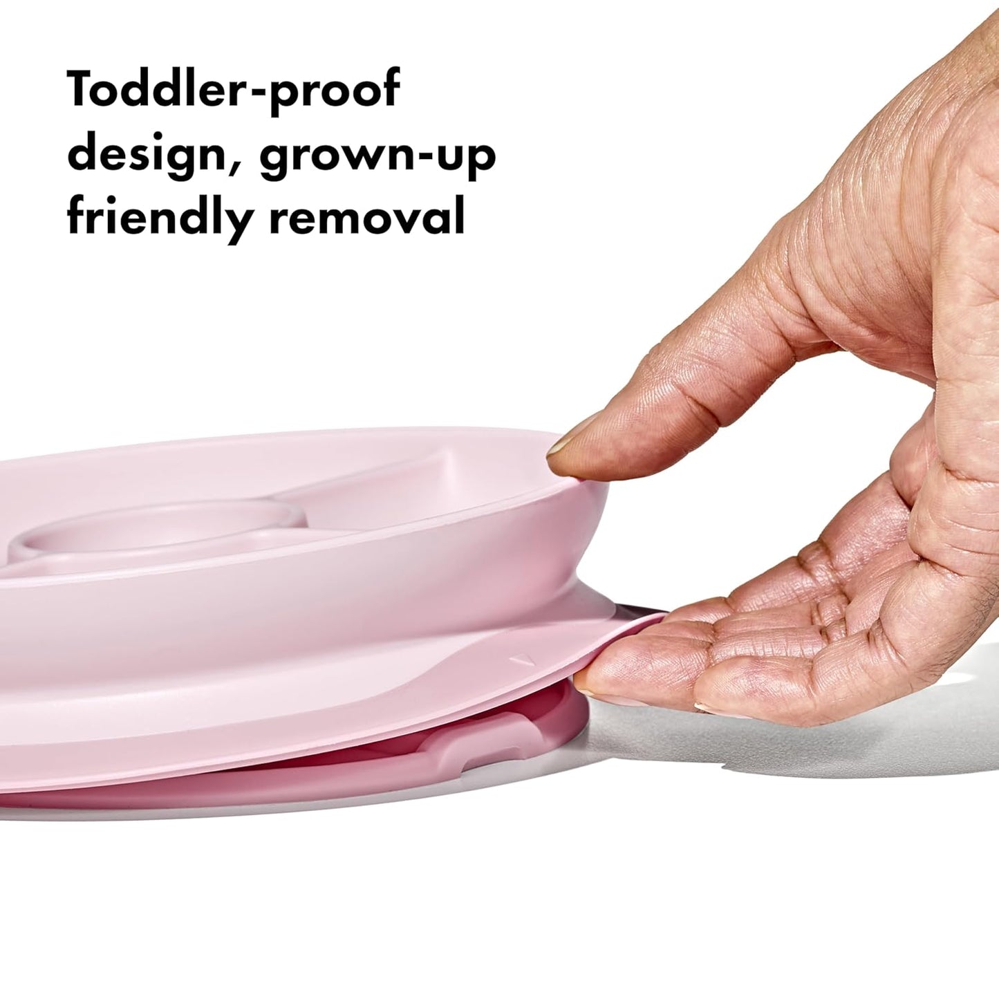OXO Tot Stick and Stay Suction Divided Plate - Opal