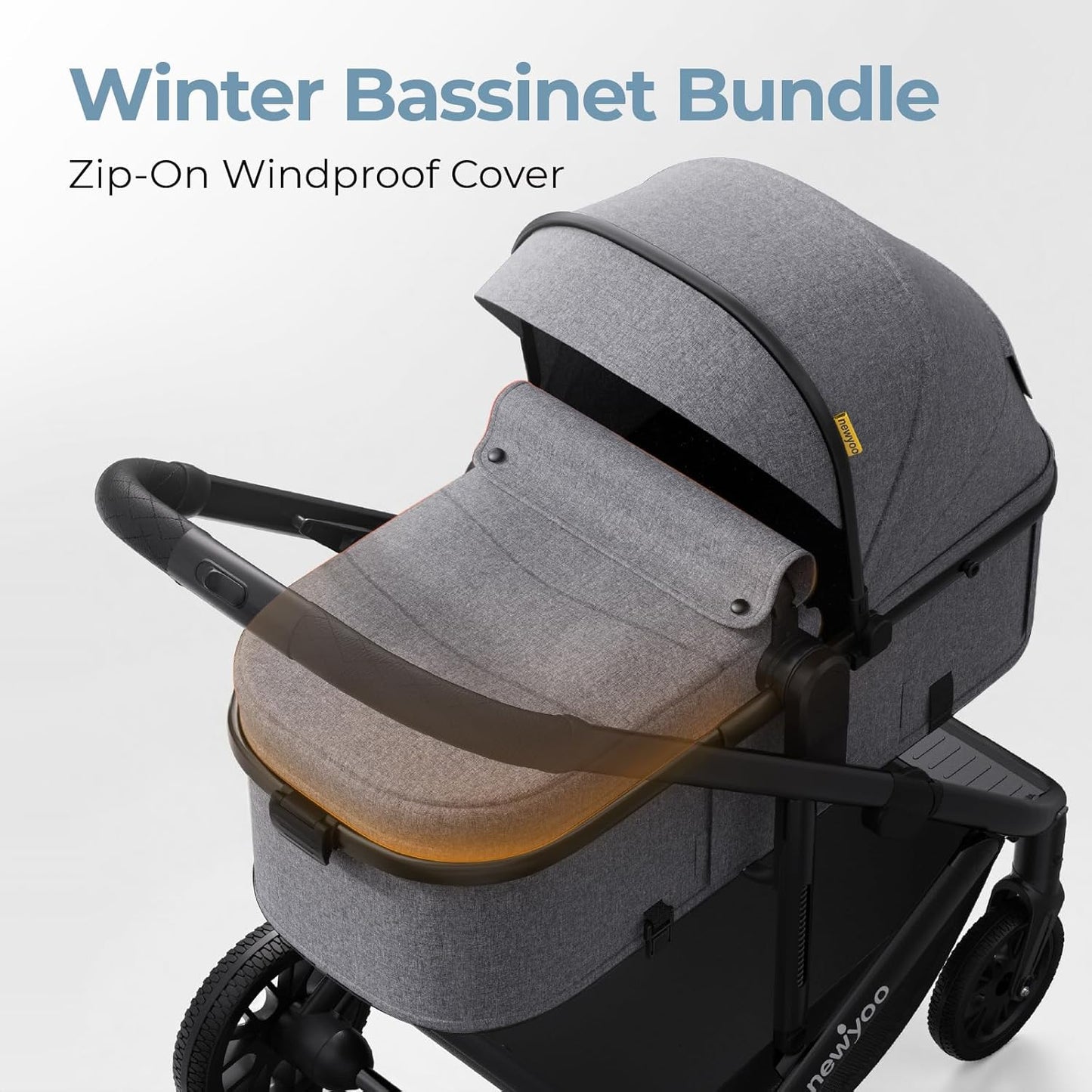 newyoo Infant Stroller with Bassinet Mode, Nestro 516M, Convertible Baby Strollers with Reversible Seat & Cup Holder, Coches para Bebes, 2-in-1 Rear-Facing Pram, Warm Taupe