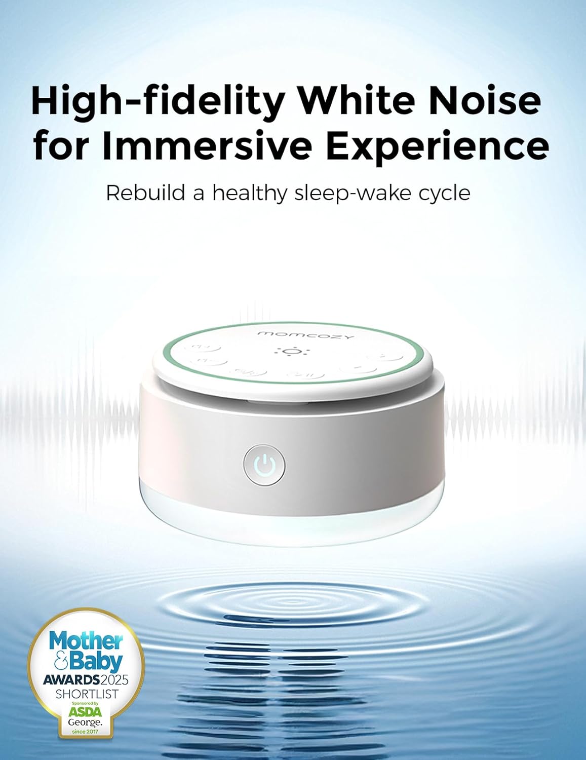 Momcozy Sound Machine for Baby-20 Soothing Sounds & Touch Warm Light Portable White Noise for Kids & Adults for Sleeping Timer and Memory | Ideal Travel Companion & Nursery Must-Have