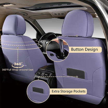 FLORICH Car Seat Covers, Brown Leather Seat Covers for Cars, Faux Nappa Leather Automotive Seat Protectors, Car Seat Cushions Universal Fit for Most Sedans SUVs Trucks - Brown