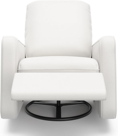 Graco Teddi Power Recliner Swivel Glider, Electronic Power Recline, Oeko-TEX 100 Certified, USB-A & USB-C Charger, Premium Cushioning & Comfort – (Ivory Basketweave)