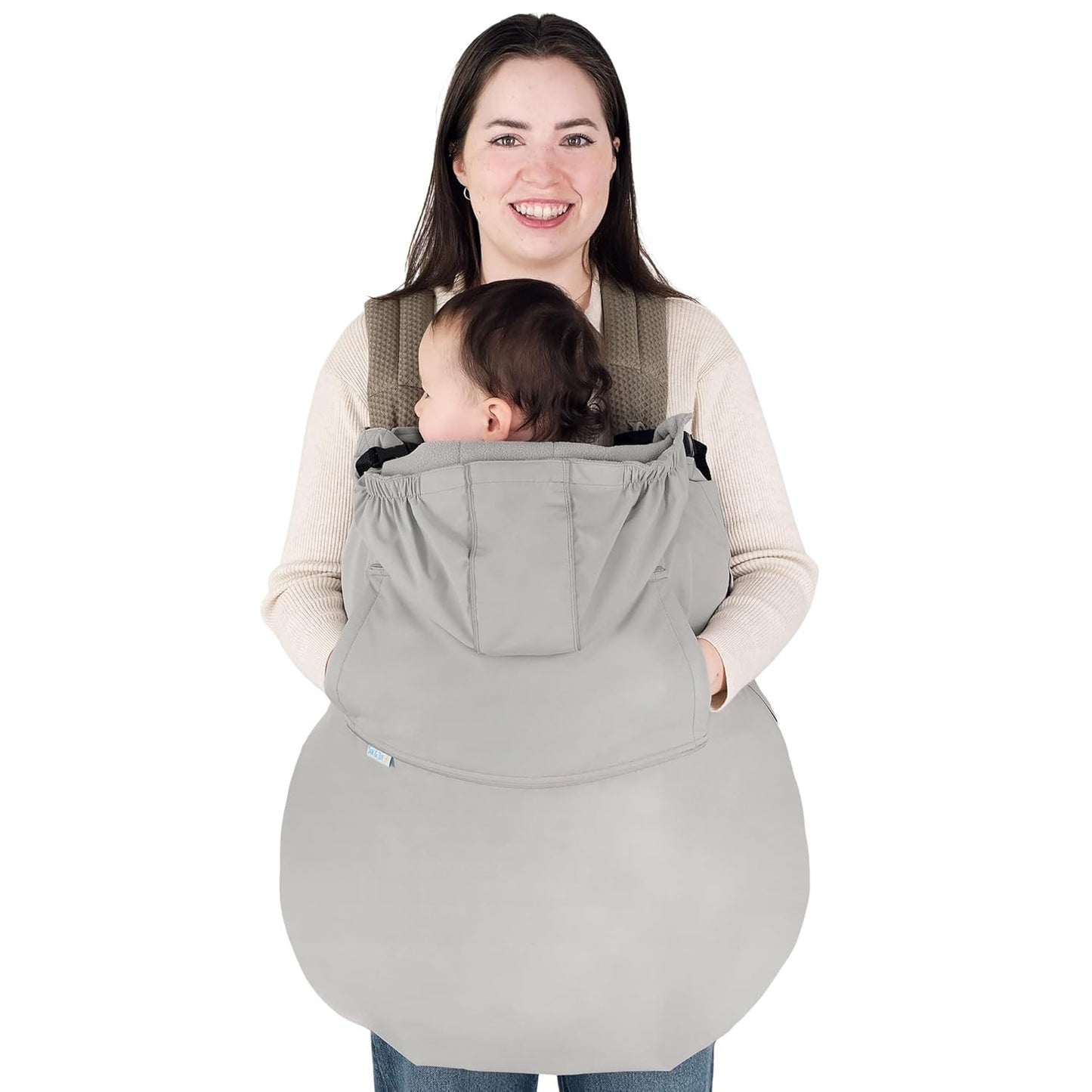 JAN & JUL Waterproof Baby Rain Cover with Hood and Pockets, Universal for Baby Carriers and Strollers (Black)