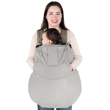 JAN & JUL Waterproof Baby Rain Cover with Hood and Pockets, Universal for Baby Carriers and Strollers (Black)