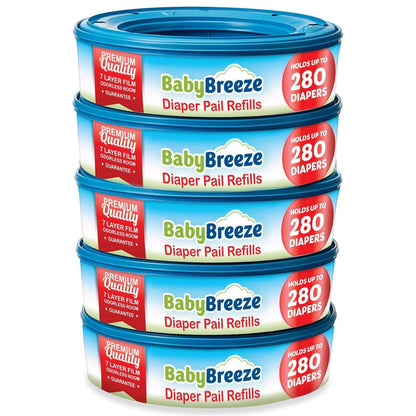 Diaper Pail Refill Bags Compatible with Playtex Diaper Genie- 1960 Count (7 Sets of 1 Pack) – by BabyBreeze