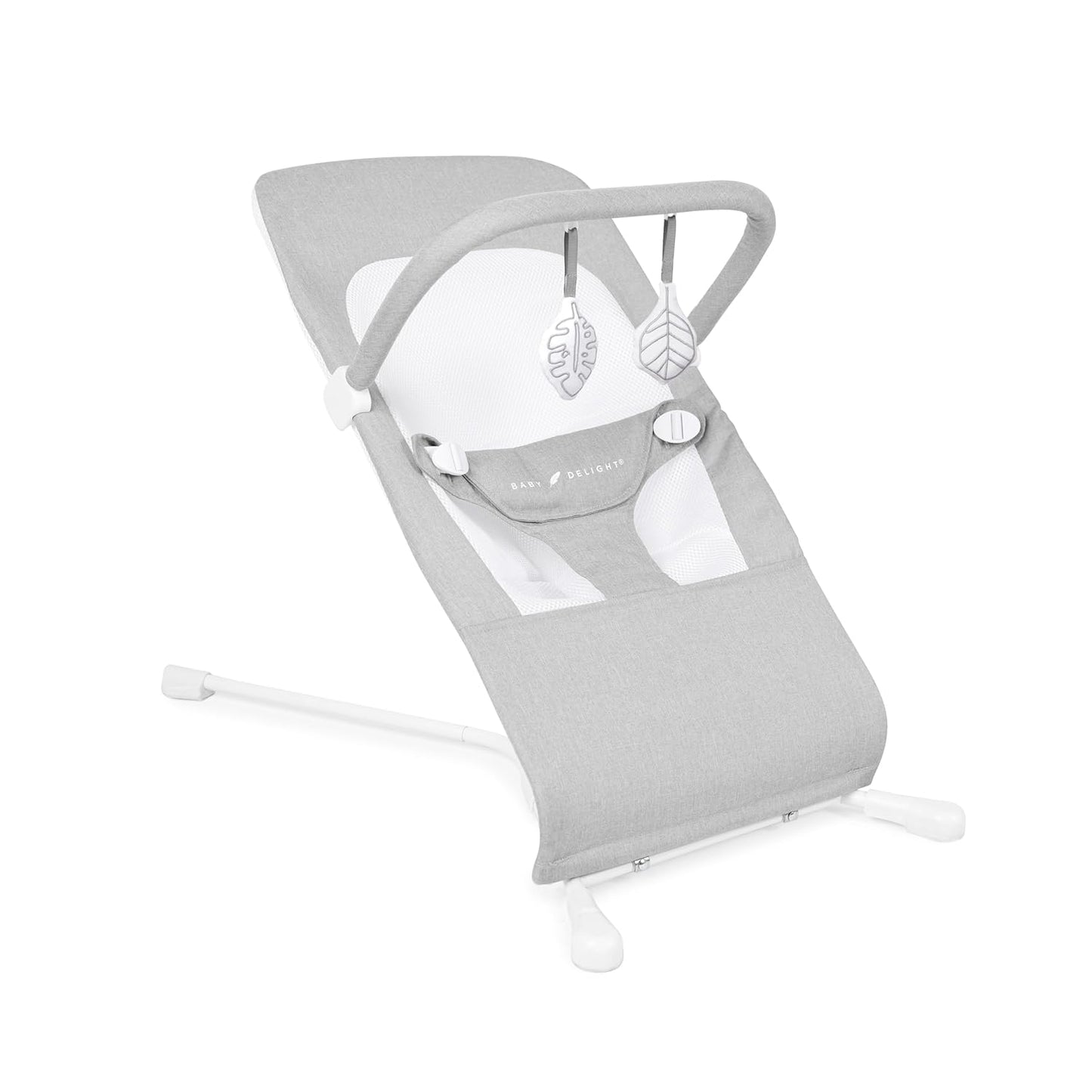 Baby Delight Highland Baby Bouncer | Infant | 0 – 6 Months | 3-Position Recline | Sage Tweed