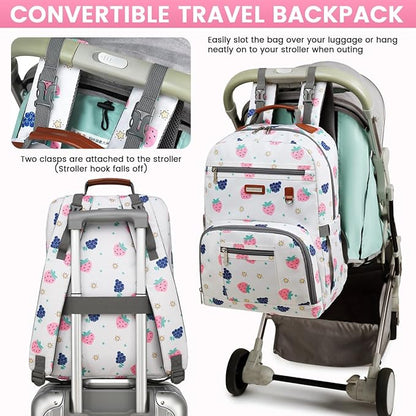 Diaper Bag Backpack, Large Baby Nappy Bags with Portable Changing Pad for Boys and GirlsMultifunction Travel Baby Bag for Moms Dads, Shower Gifts Waterproof and Stylish