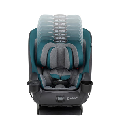 Safety 1st EverSlim 4-in-1 Convertible Car Seat, SecureTech Chest Clip, Ultra-Slim, 4-Mode Infant to Booster, Baby Car Seat, 5-100 lbs, Memory Foam, Office Space
