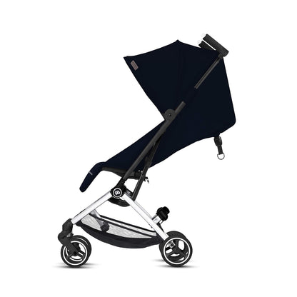 gb Pockit+ All-Terrain, Ultra Compact Lightweight Travel Stroller with Canopy and Reclining Seat in Velvet Black