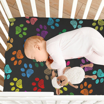 Fall Cute Mushroom Leaves Fitted Crib Sheets Stretchy Portable Playard Sheets for Baby Toddler, Breathable Soft Mini Crib Mattress 52 x 28 in for Boys and Girls