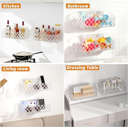 Bath Toy Storage Holder, Bathtub Toy Storage Quick-Dry, Clear Bath Toy Holder for Tub, Bath Toy Organizer Large Capacity, Bathroom Shower Toy Storage Holder (2pack)
