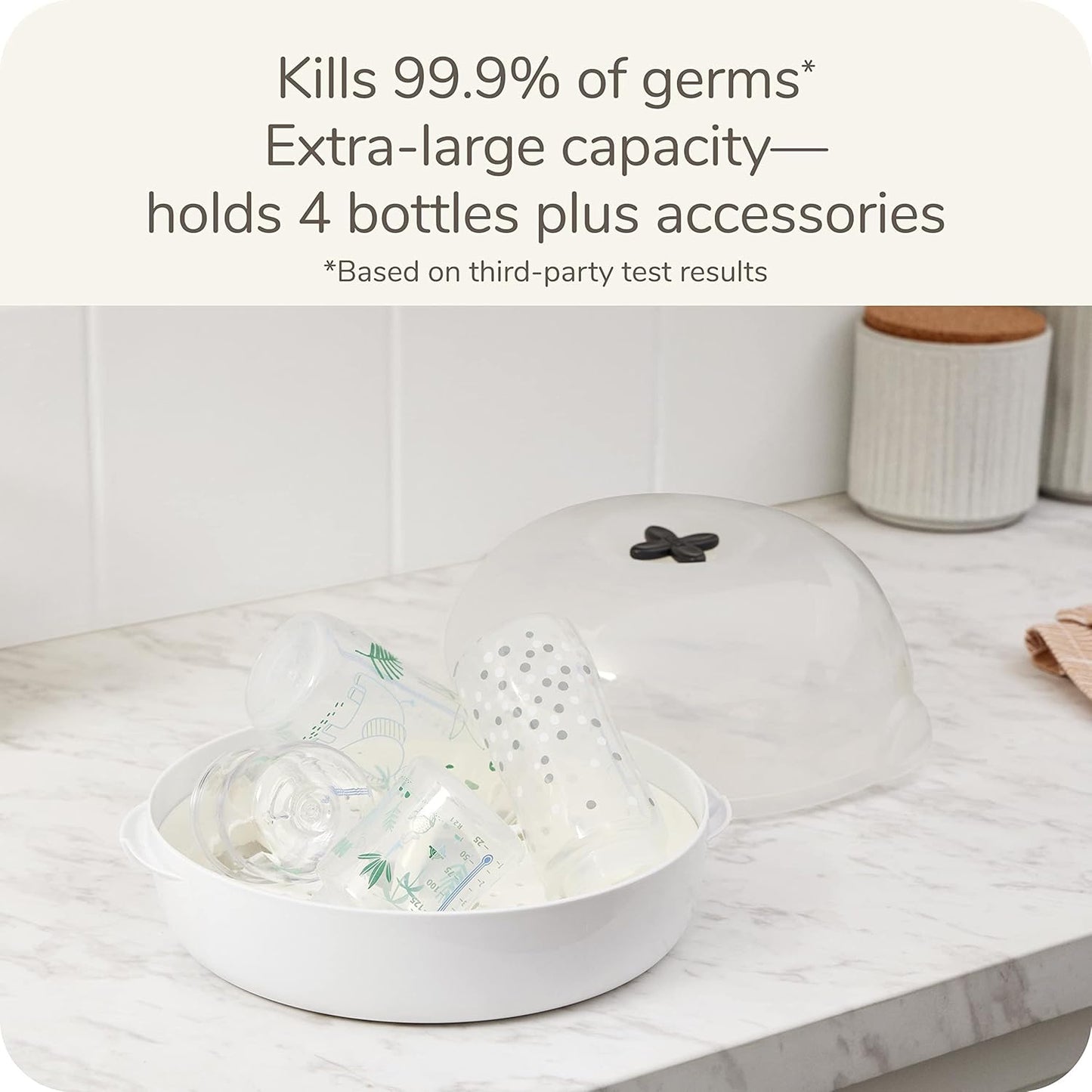 NUK Micro Express Microwave Baby Bottle and Accessory Sterilizer, a Fast & Effective Sterilization, Using Natural Steam