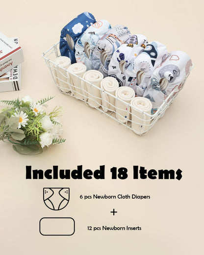 ALVABABY 12pcs Microfiber Inserts,Soft Cloth Diaper Liner,3-Layer Absorbent Inserts,Reusable for Baby Cloth Diapers 12T