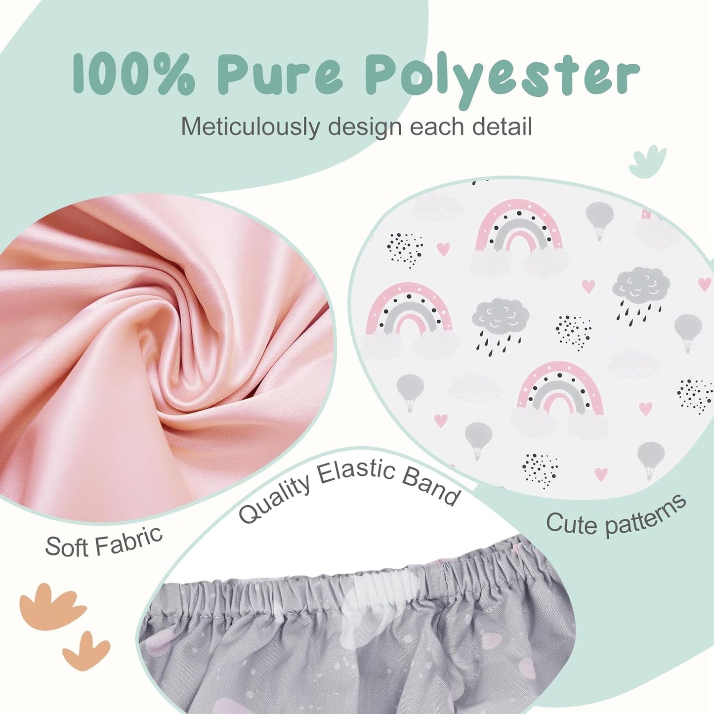 3 Pack Stretchy Bassinet Sheets 20" x 33" Compatible with Baby Delight, Angelbliss, Maxi-COSI & Most Regular Size Bedside Sleeper- Soft Breathable Fitted Bassinet Sheets for Baby - Yellow & Flower