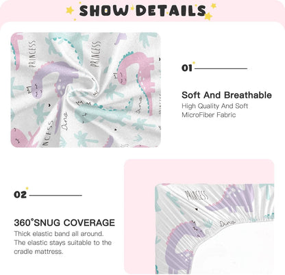 Fitted Crib Sheets Turtle Sea Horse Stretchy Portable Playard Sheets for Baby Toddler, Breathable Soft Mini Crib Mattress 39 x 27 in for Boys and Girls