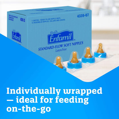 Enfamil Standard-Flow Soft Nipple, Latex Free, Ready to Use, 24 Count (Pack of 2)