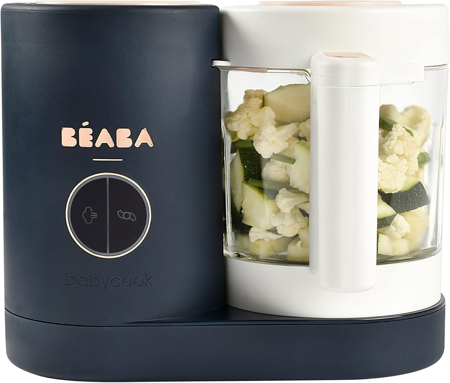 BEABA Babycook Neo, Baby Food Maker, Glass Bowl Baby Food Processor, 4 in 1 Steam Cook & Blender, Stainless Steel Steam Basket, Easy Clean Reservoir, 5.5 Cup Capacity, Eucalyptus