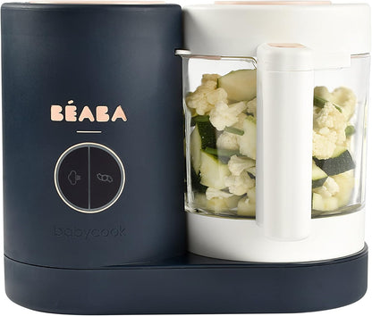 BEABA Babycook Neo, Baby Food Maker, Glass Bowl Baby Food Processor, 4 in 1 Steam Cook & Blender, Stainless Steel Steam Basket, Easy Clean Reservoir, 5.5 Cup Capacity, Eucalyptus